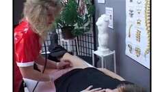 Blonde milf nurse gets horny upon seeing patient's hard throbbing cock Thumb