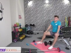 Fitness Rooms Sexy sweaty young gym girl with abs pov blowjob and fucking Thumb