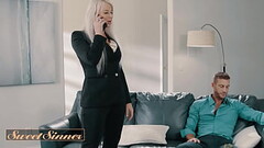 Busty Blonde MILF (London River) Relieves Her Stress By Fucking A Guy She Just Met - Sweet Sinner Thumb