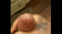 Stroking my big cock until I cum Thumb