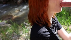 GF gives blowjob on hike Thumb