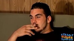 Straight thug Spade is talking to his buddy and masturbating Thumb